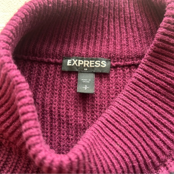 Express Women's Striped Turtleneck Sweater - Purple, Pink, Black, Brown - Picture 3 of 3